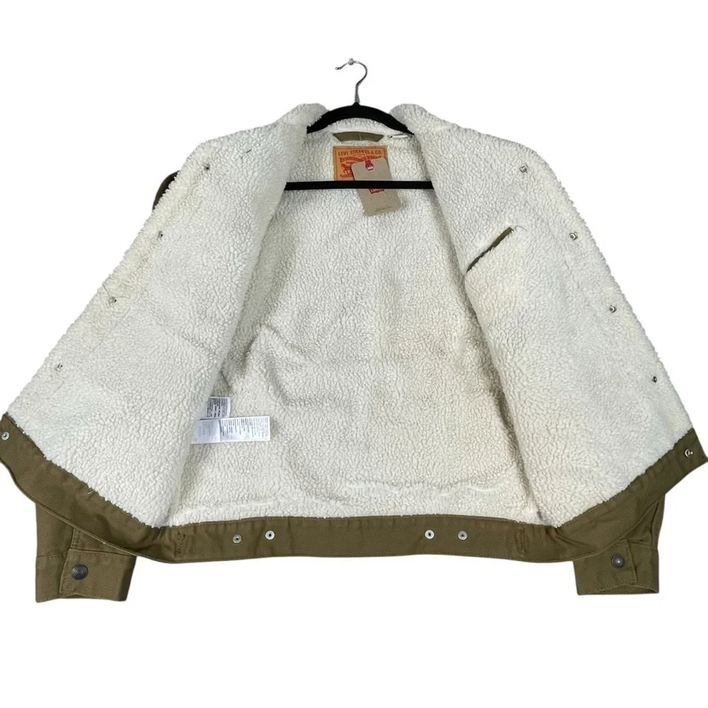 Levi’s Iconic Cozy Durable Warm Canvas Sherpa Lined Trucker Jacket - NWT - Sz S